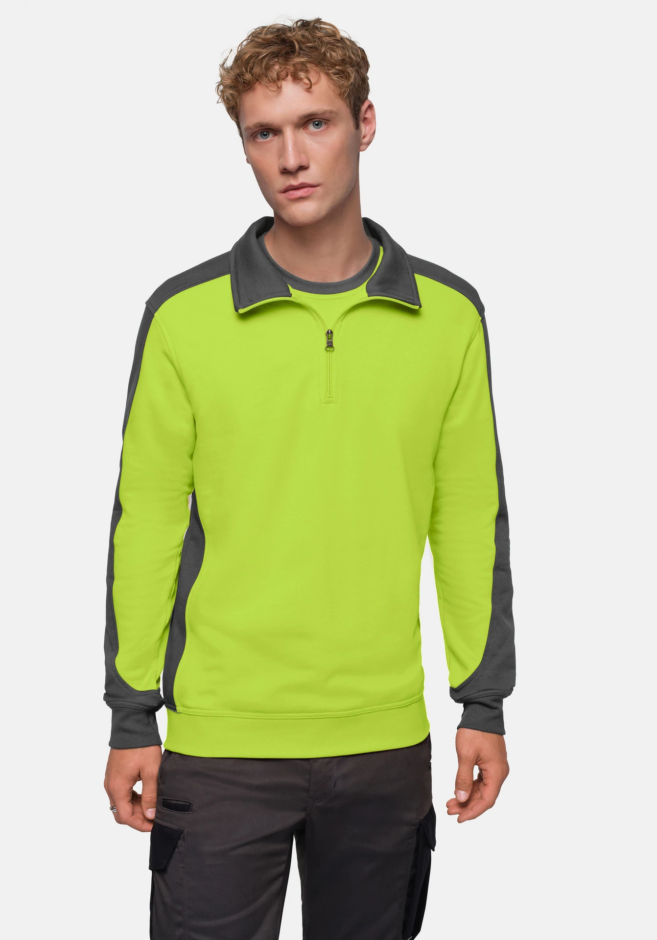 HAKRO Zip-Sweatshirt 476 Contrast Mikralinar®