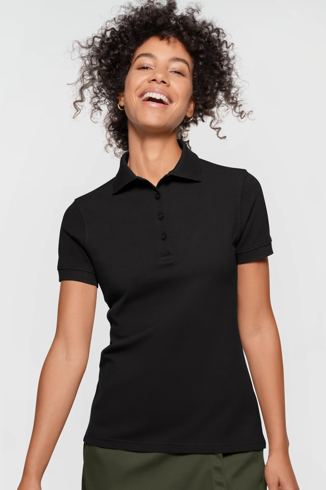 hakro-303-label-free-damen-poloshirt-heavy-mikralinar-eco-schwarz-model-0 HAKRO Damen Label-Free Poloshirt 303 Heavy MIKRALINAR® ECO