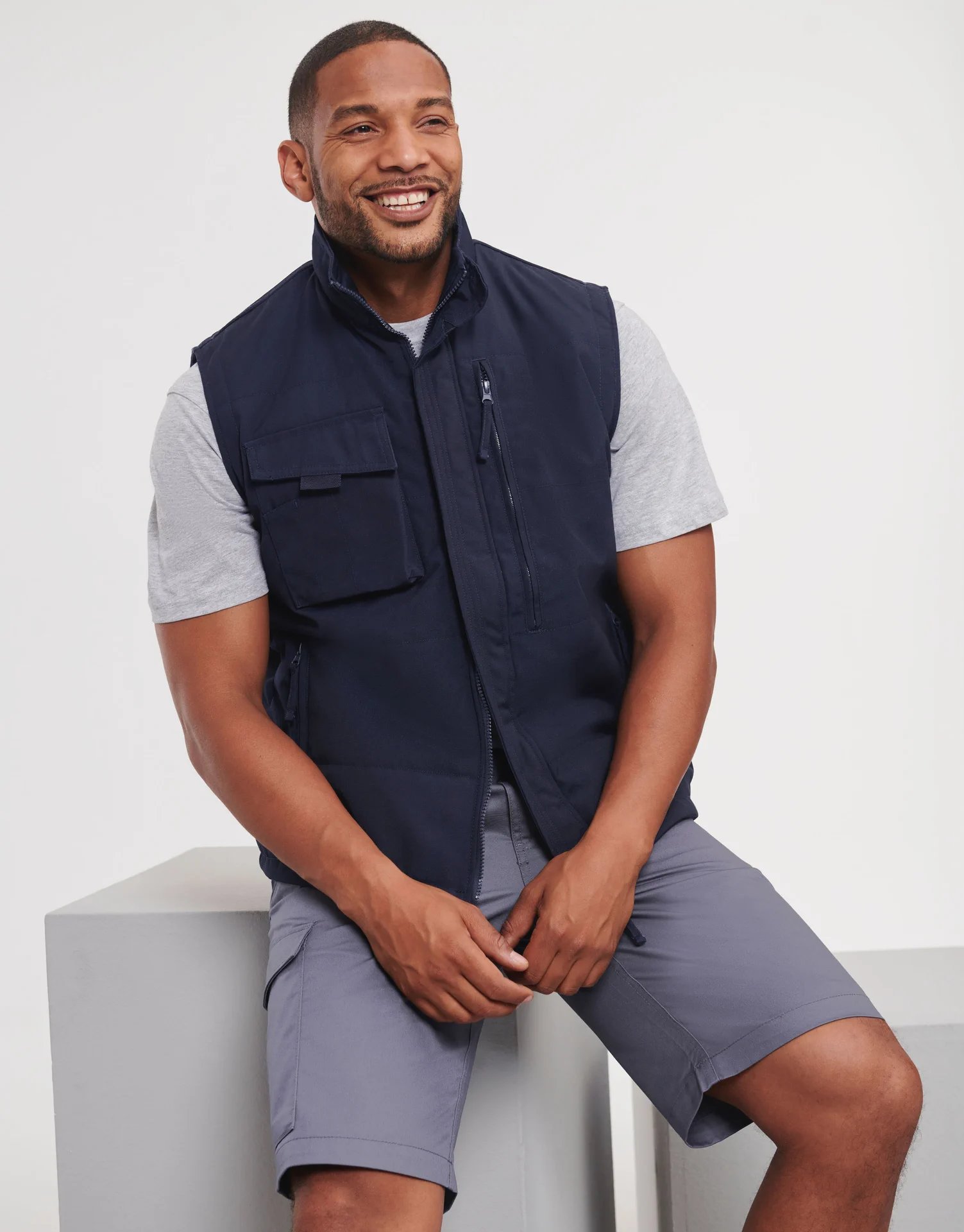 russell-r014m-adults-heavy-duty-gilet-frenchnavy-model-1 Russell Heavy Duty Workwear Gilet