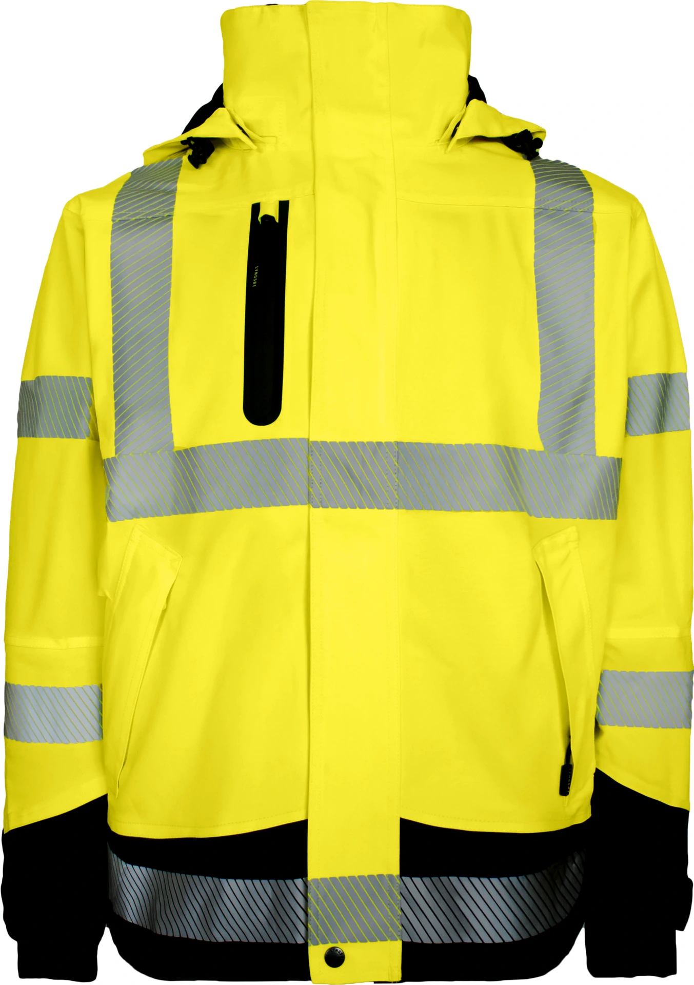 lyngsoe-4ws-5057-4-wege-stretch-hi-vis-shell-jacke-leuchtgelb-schwarz-front-1 Lyngsøe 4WS-5057 Hi-Vis Stretch Shell-Jacke
