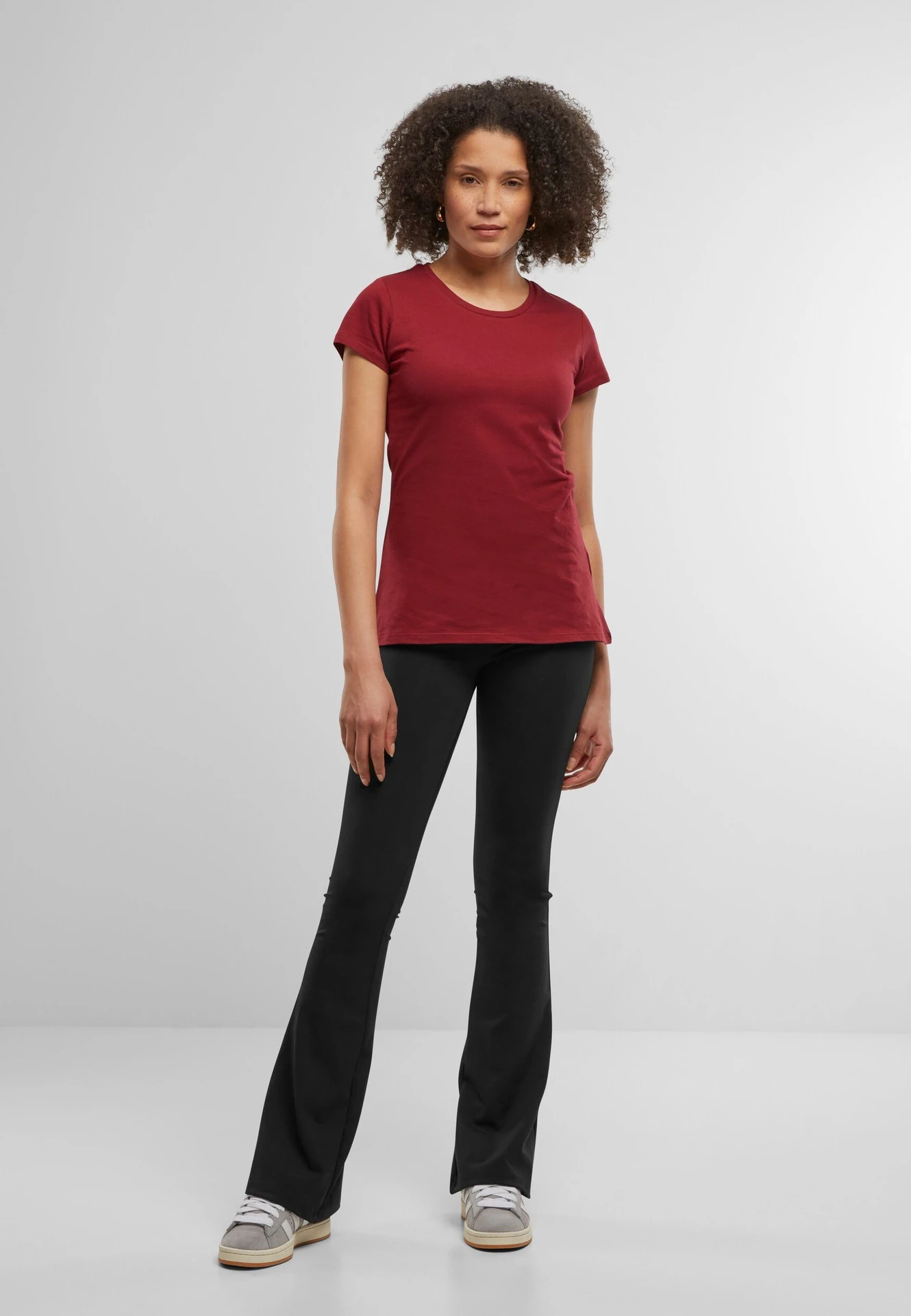 BYB-BB012-ladies-basic-t-shirt-cherry-model-3 Build Your Brand Ladies Basic Tee